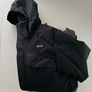 Orage Black Hooded Jacket with Pocket